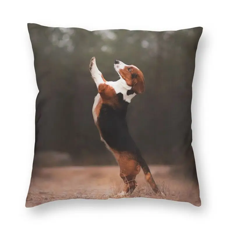 

Наволочка для подушки Pretty Beagle, 45x45, украшение, 3D печать, щенок, любимый, наволочка для автомобиля, двусторонняя