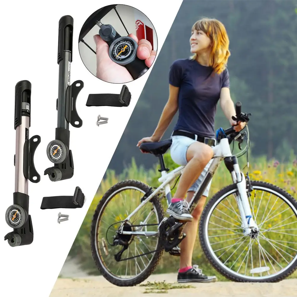 

Mini Bicycle Pump With Pressure Gauge 120 PSI Portable Hand Cycling Pump Bike Tire Bicycle Pump Cycling Supplies