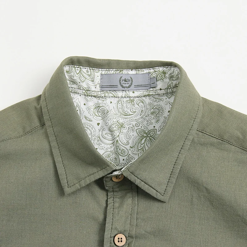 Men's Cotton And Linen Shirt Men's Short-sleeved Loose Large Size Middle-aged Business Casual Summer Half-sleeved Top 