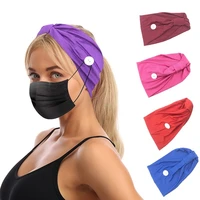 new face mask anti leaf wide version knotted button headband headscarf sports yoga knitted sweat absorbent headband