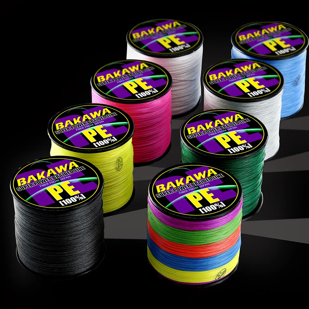 Японская плетеная рыболовная леска BAKAWA 8 нитей 300 м мультифиламентная для ловли