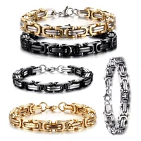 8mmtitanium steel king chain bracelet stainless steel square tisco braceletblack silver color stainless steel mens bracelets je