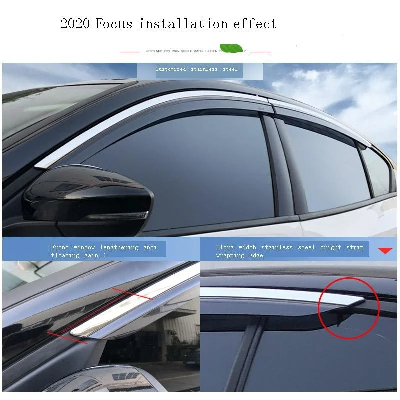 Part Modified Exterior Automovil Protector Window Visor Car Anti Rain Awning Shelter FOR Ford Edge Escort Focus Kuga Mondeo | Автомобили и