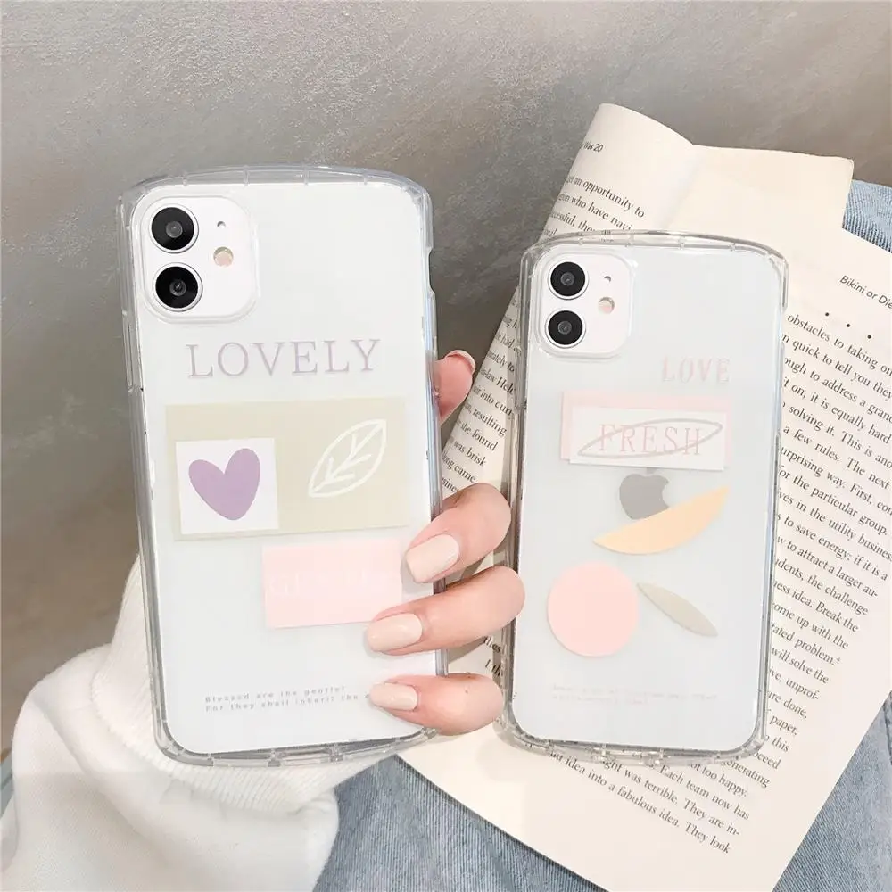 Милый простой ударопрочный чехол для iPhone 11 Pro XS Max SE 2020 7 8 Plus XR X мягкий прозрачный
