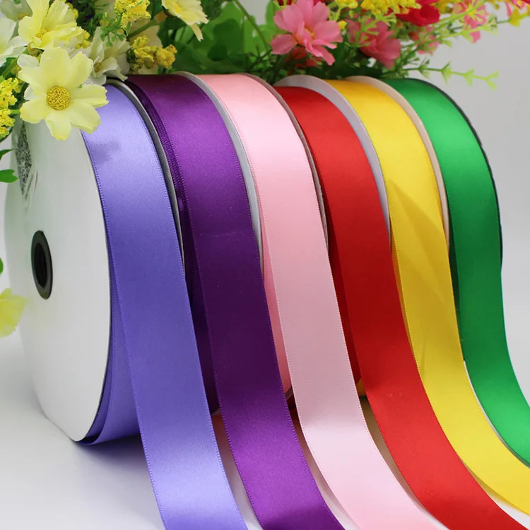 (100 ярдов/рулон) Красивая односторонняя атласная лента декоративная для