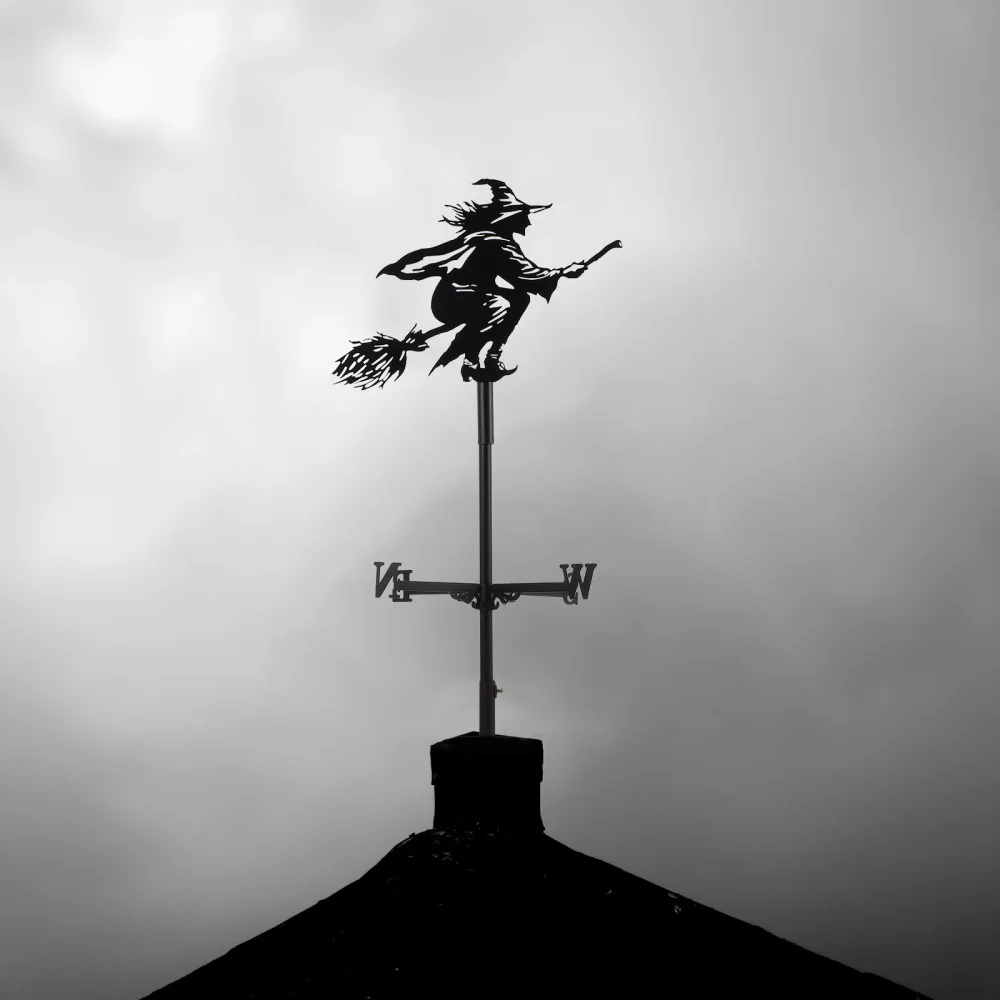 

1Pc Witch Weathervane Wicked Witch Weathervane Metal Direction Vane Decor