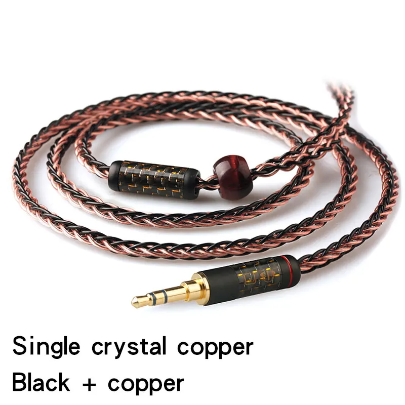 Black Copper XIAOFAN BNDc 8 ядро один уровень с украшением в виде кристаллов медь Обновление кабель 2,5/3,5/4,4 мм балансный кабель с MMCX/2pin разъем для ie80 se846 535 - Цвет: Black Copper