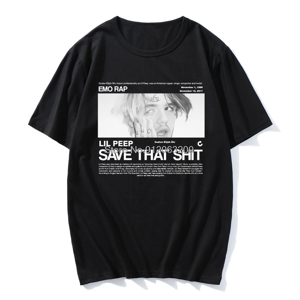 

Hot Sale Streetwears Anime Lil Peep Printed O-neck Four Seasons Funny Comfortable Tshirts Casual Oversized Daily Top