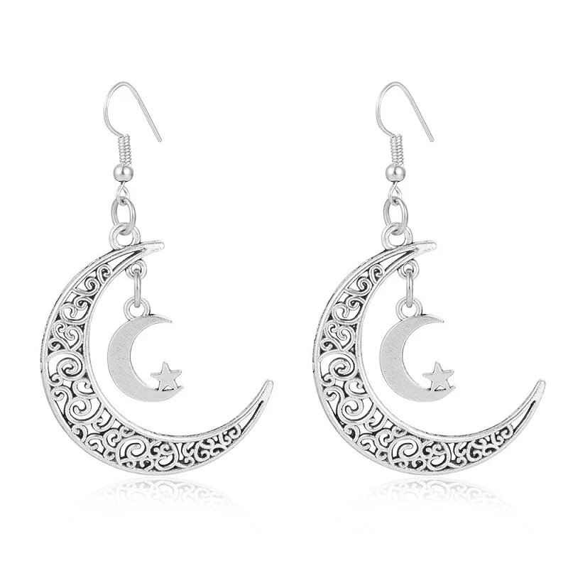 

Crescent Drop Earrings Mysterious Gothic jewelry Witch Celtic Pagan tar Moon Celestial Phase Witchy Goddess Fashion Woman Gifts