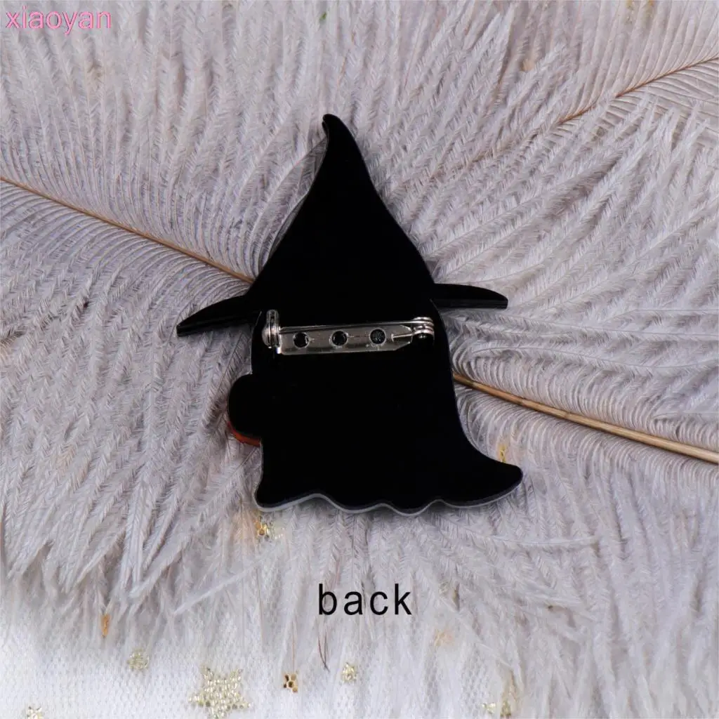 (1 шт.) брошь для Хэллоуина (булавка) призрак шляпа ведьмы Тыква акриловая |