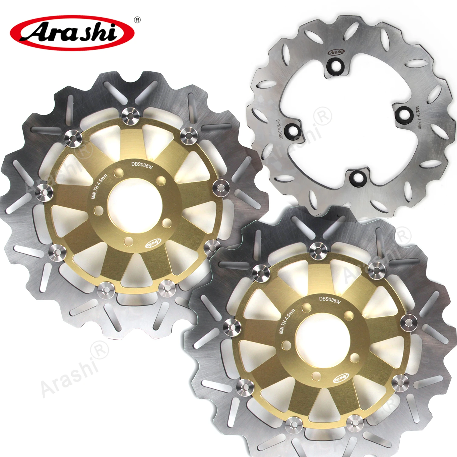 

ARASHI Z1000 CNC floating Front Rear Brake Rotors Brake Disc Set For KAWASAKI Z 1000 2003-2006 2004 2005 / Z750S Z750 ZX6R NINJA