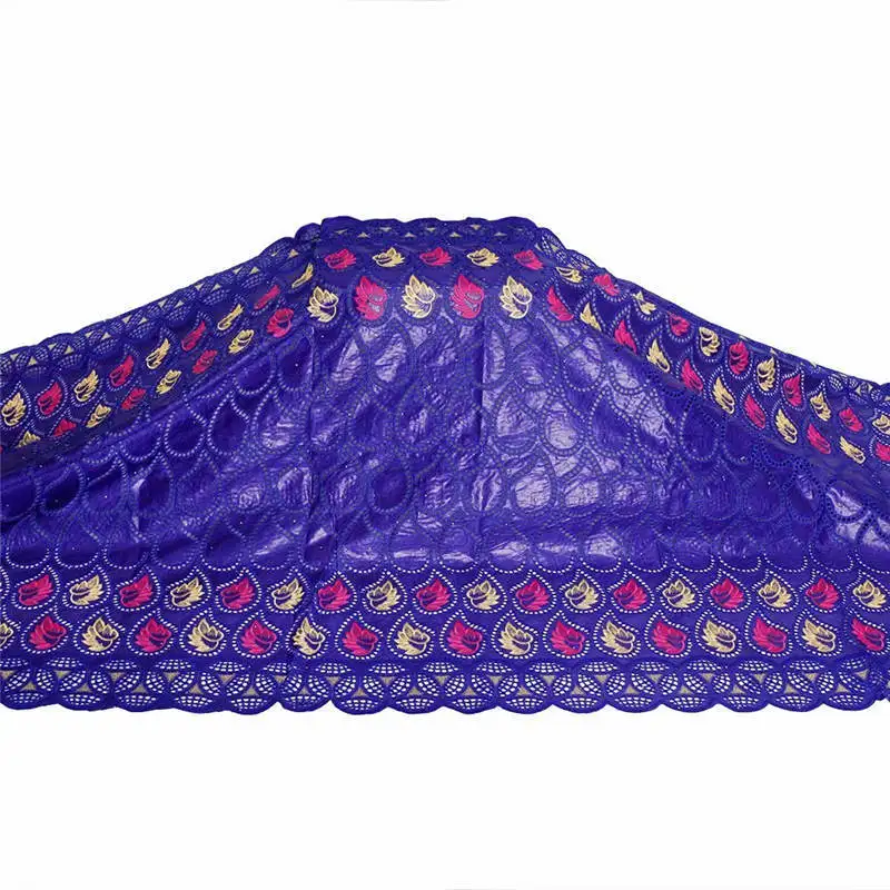 

New Design African Bazin Riche Fabric High Quality 5 Yards African With Embroidery Cotton Lace Fabric For Wedding Dress! WXF7258