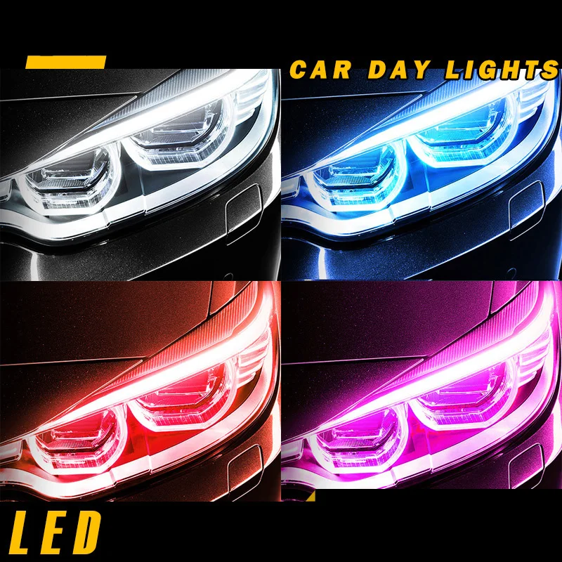 

100Pcs/Lot Ultrafine 60cm Flexible LED Tube Style Daytime Running Lights Tear Strip Car Headlight Turn Signal Brake Lamps