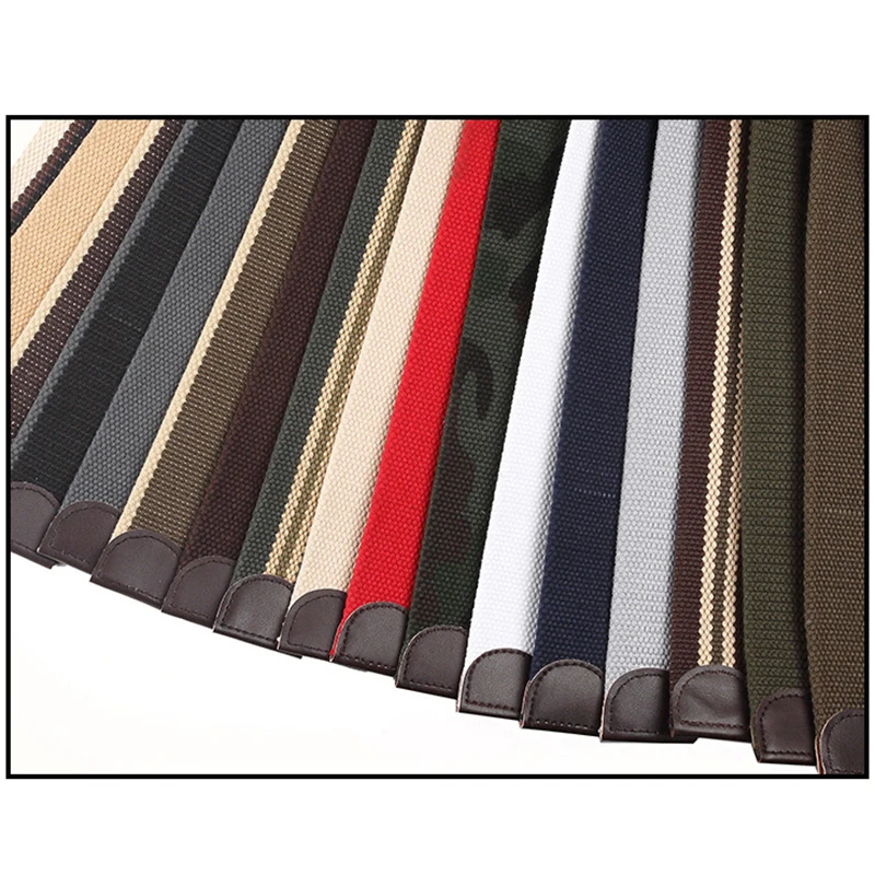 Холщовый ремень унисекс с перекрестной металлической пряжкой для мужчин и