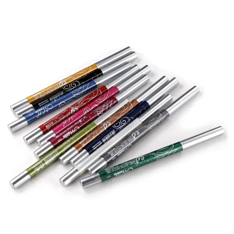 MENOW Brand Black White Eyeliner Pencil Pen Makeup 12pcs/Lot Easy To Wear Eyes Tattoo Pigment Waterproof Glitter EyeLiner Beauty |