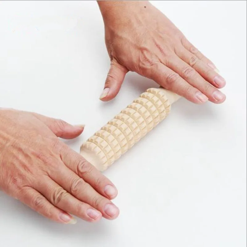 Печатный грязевой ролик глиняный инструменты для керамики деревянная Скалка