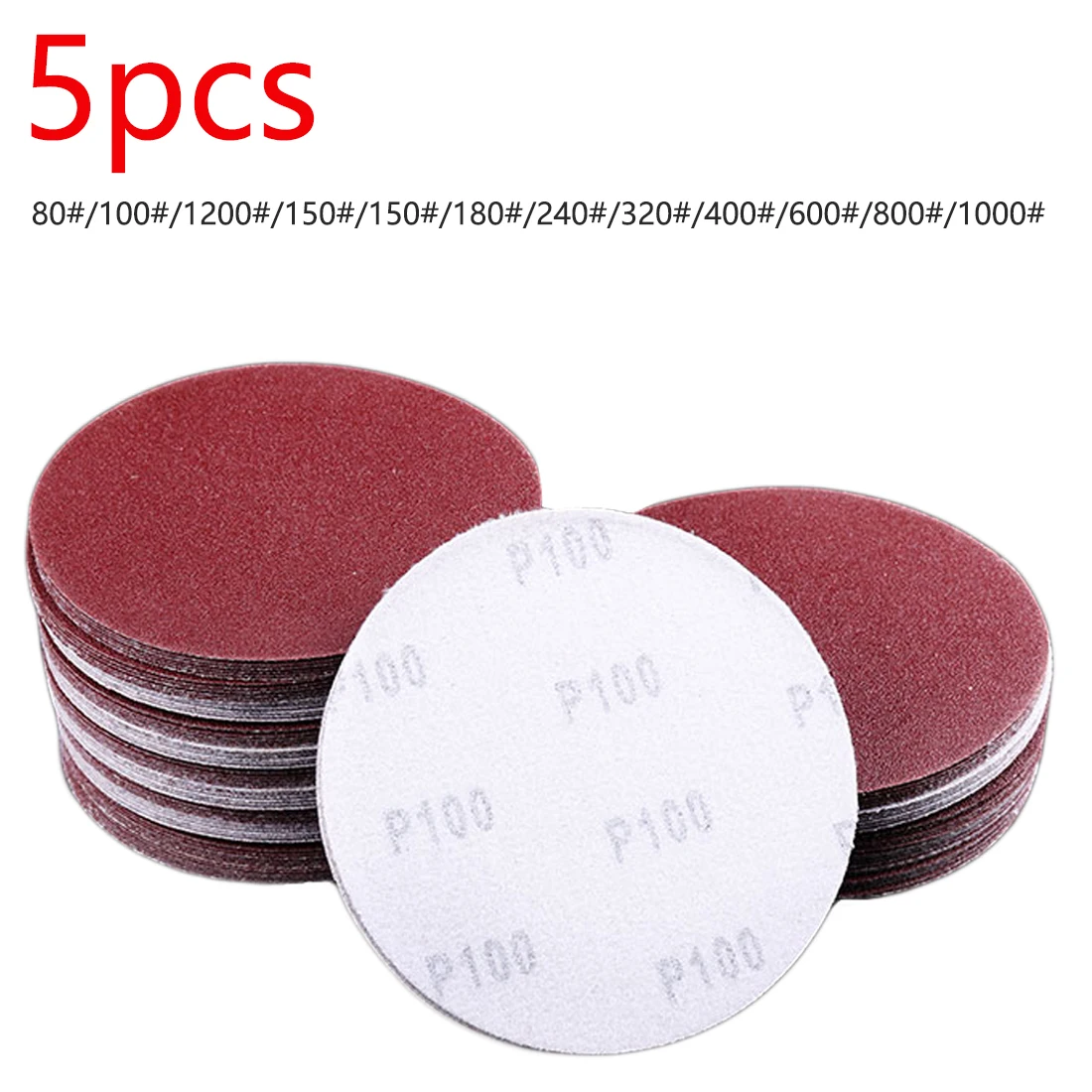 

Low Price 5pcs 125 mm Round sandpaper Disk Sand Sheets Grit 80-1000 Hook Loop Sanding Disc for Sander Grits red Polishing Discs