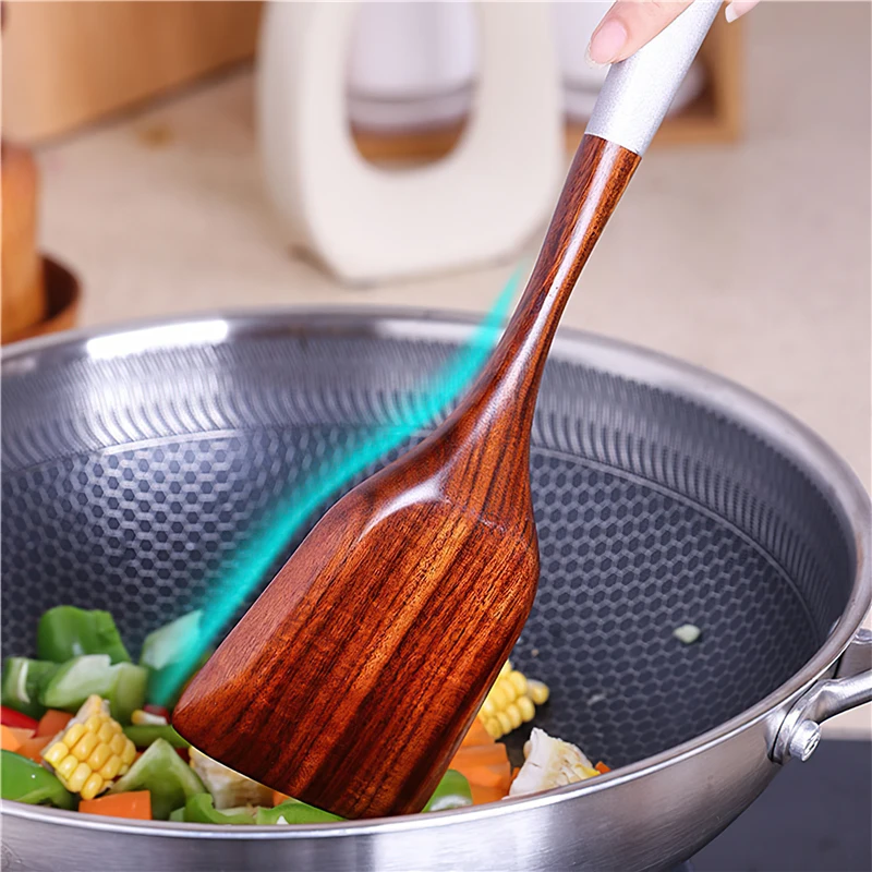 

Solid Wood Cooking Tool Eco-friendly Teak Spatula Rice Scoop Environmental Protection Tableware Household Kitchen Supplies