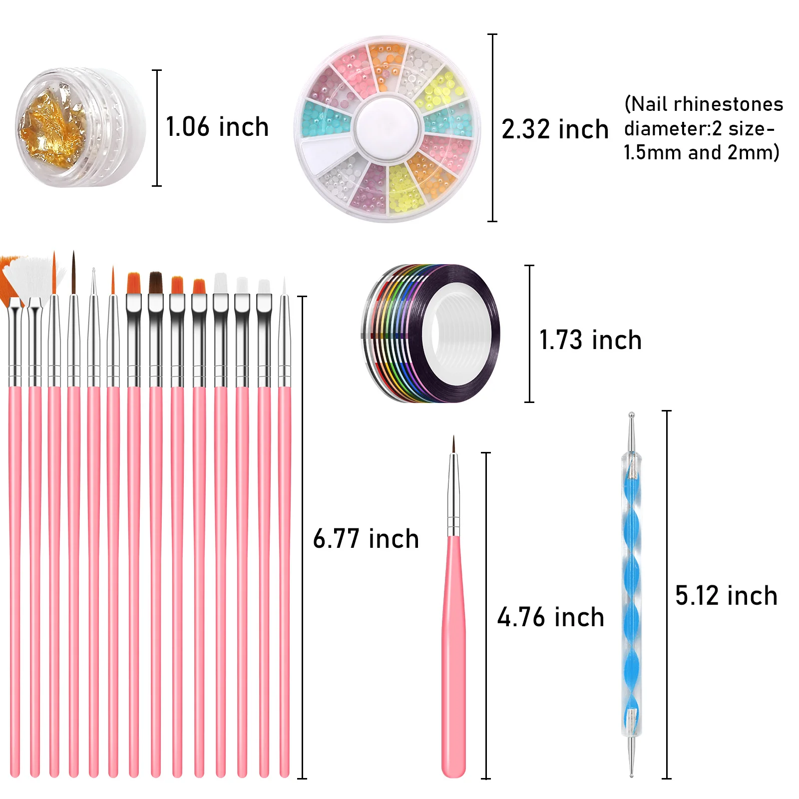 PINKIOU ногтей щетки для полировки рисования Рисование резьба нажмите с силой так