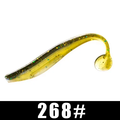 FTK Fishing Lure Soft Lure Shad Silicone Bait Odor Attractant Artificial Bait 90mm 120mm 160mm T-tail Wobblers Swimbait - Цвет: 268