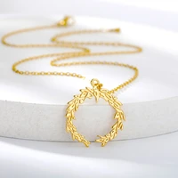 new fashion olive branch necklace for women choker gold sliver color peace leaf laurel wreath pendant necklaces jewelry