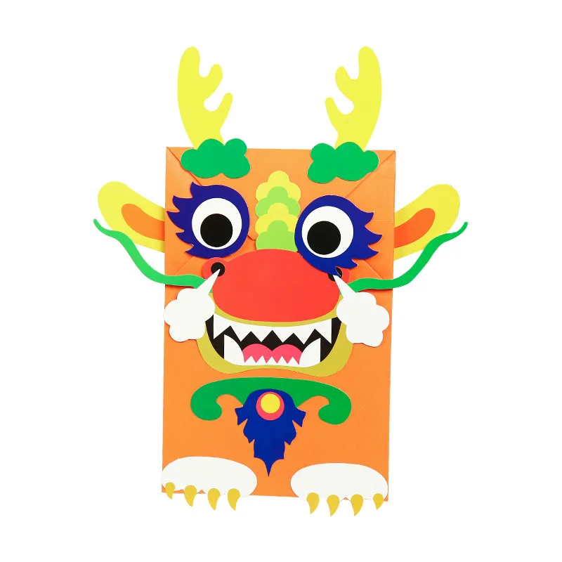 

Kindergarten Cartoon Hand Puppet Diy Handmade Material Package Children Creative Paste Making Educational Toys Paper Craft