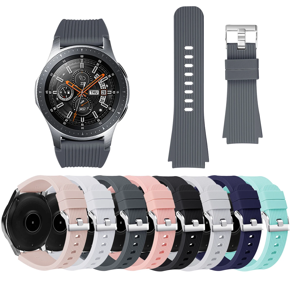 22 мм силиконовый ремешок для часов Samsung Galaxy Watch 46 Gear S3 спортивный Watcnband браслет Huawei