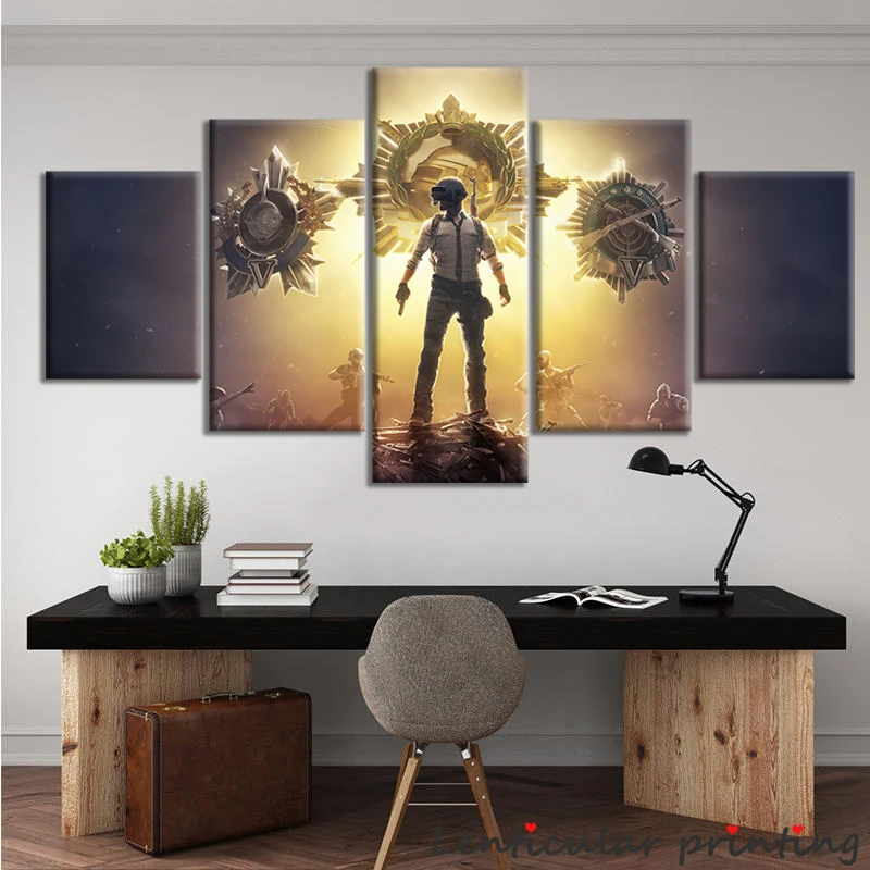 5 шт. Pubg мобильная игра Настенная картина звание игрока битва тема масляная