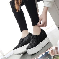 platform wedge sneakers women shoes casual slip on women bling bling loafers fashion platform shoes woman high heels sneakers
