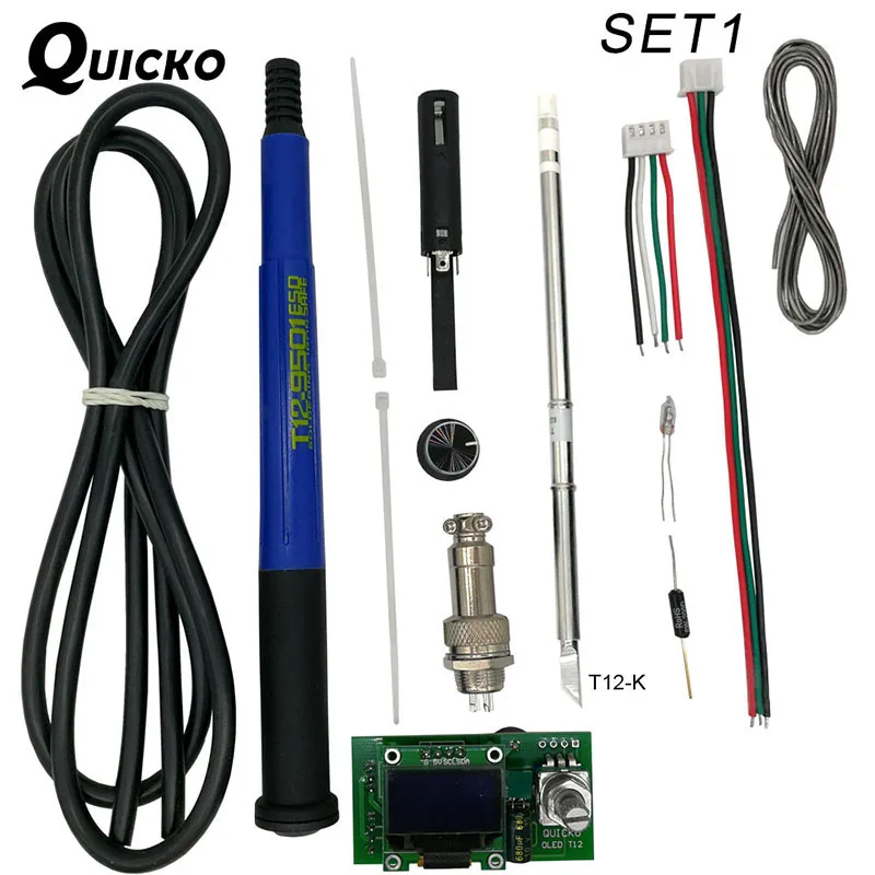 QUICKO Temperature adjust T12 STC OLED Controller  Digital Soldering Iron Station welding Display panel Apply to HAKKO T12 tips