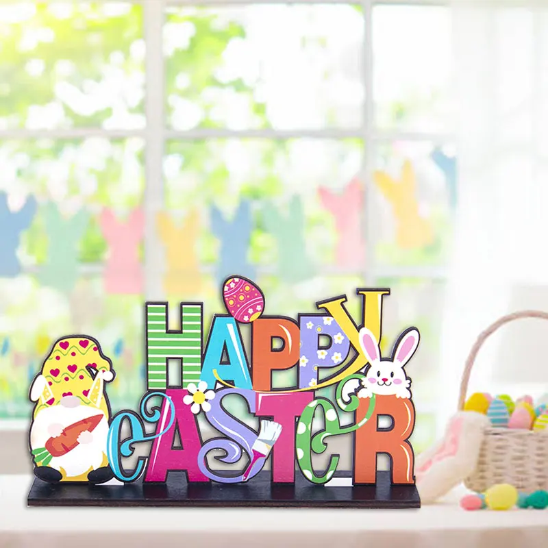

Wooden Craft Easter Party Decoration Table Ornaments Welcome Easter Wood Tags Bunny Egg Decor Kids Gift Bedroom Festival Deco