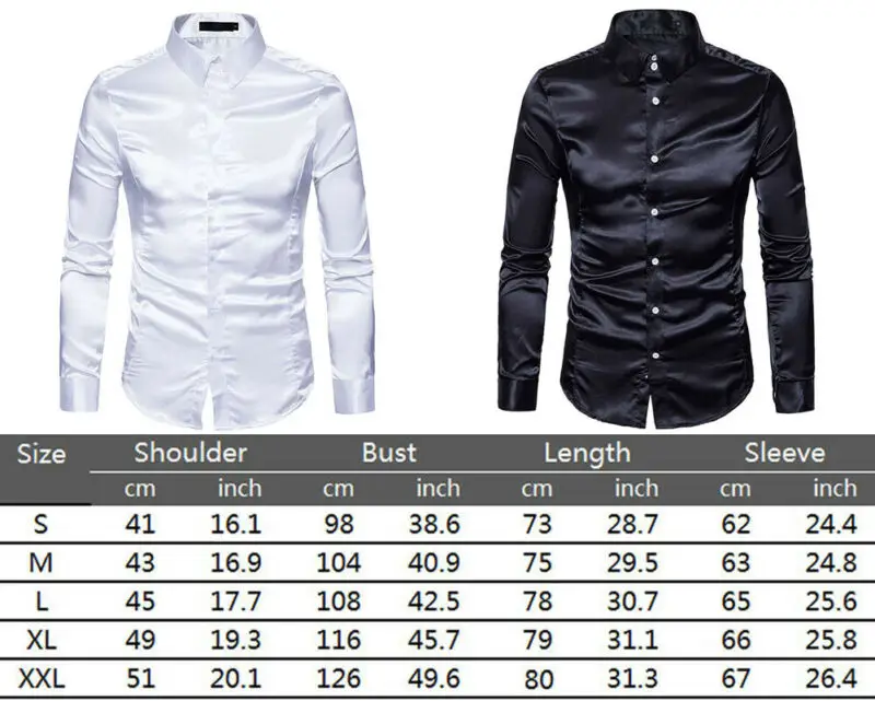 

2019 Men's Melberry Silk Solid Dress Shirts Long Sleeve Turn Down Collar Slim Fit Shirts Tops Male Formal Vintage Shirt Autumn