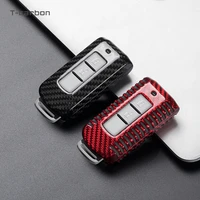carbon fiber car key case cover for mitsubishi outlander lancer 10 pajero sport ex asx rvr colt grandis l200 smart 3 button