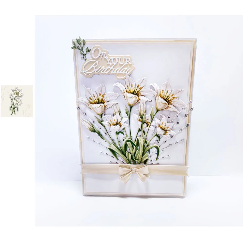 

Blooming flower Idyllic Metal Cutting Dies Scrapbook Dariy Decoration Stencil Albums Template DIY Greeting Card Albums 2021