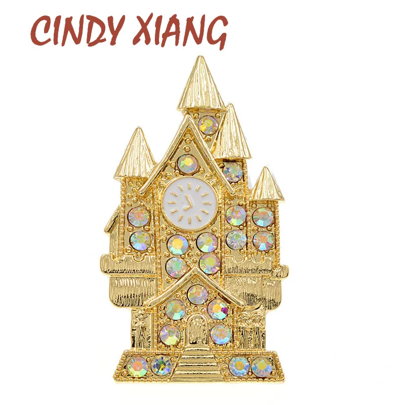 CINDY XIANG стразы броши в виде замка унисекс для женщин и мужчин булавка брошь модная