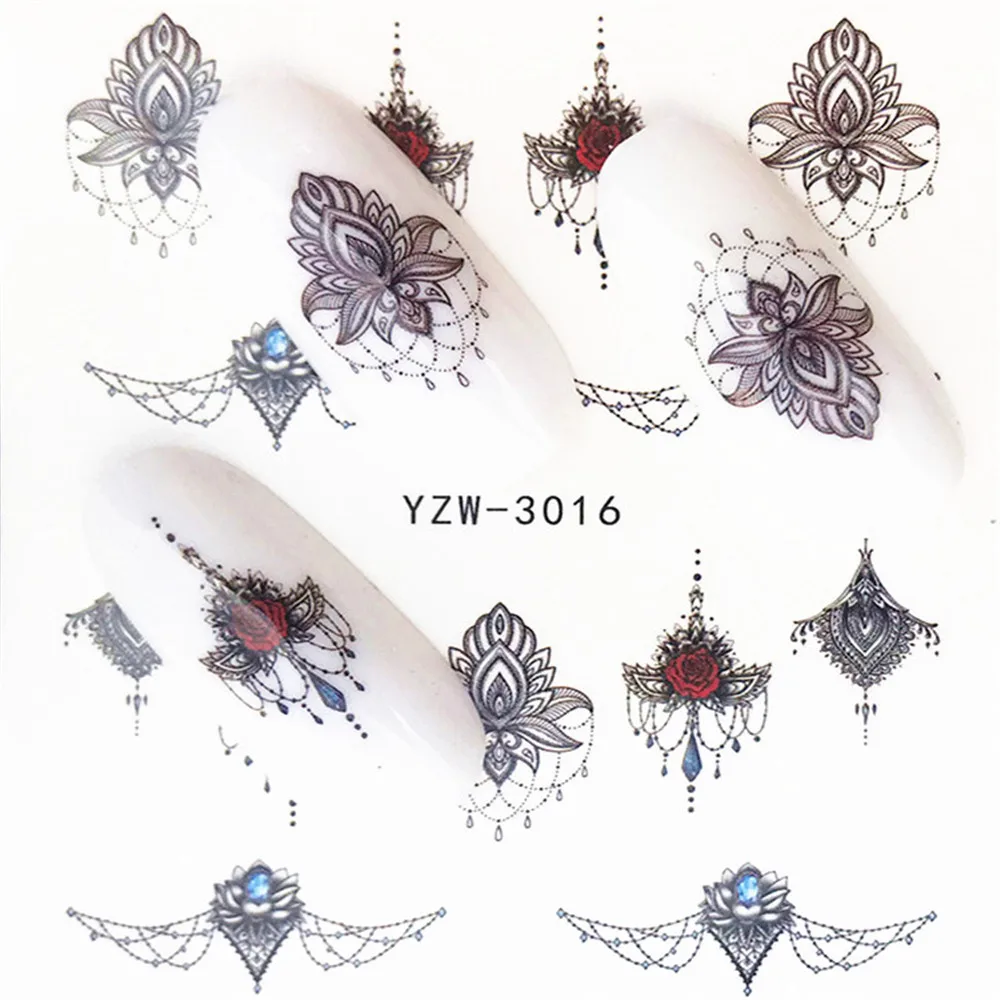 1 шт. наклейка на ногти водная наклейки для женщин белое платье с цветочным