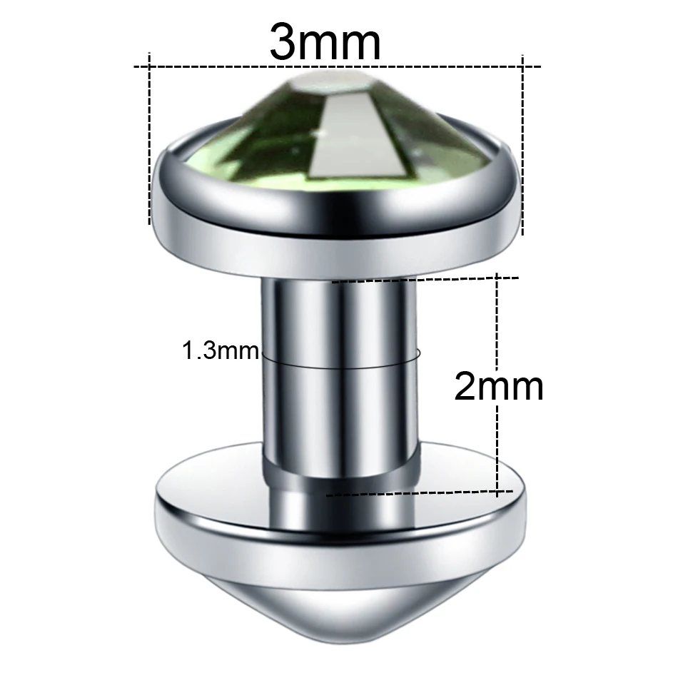 

8Pcs G23 Titanium Micro Dermal Anchor Top Piercing Clear Gem Skin Diver Dermal Anchor Surface Piercing Implants Sexy Jewelry