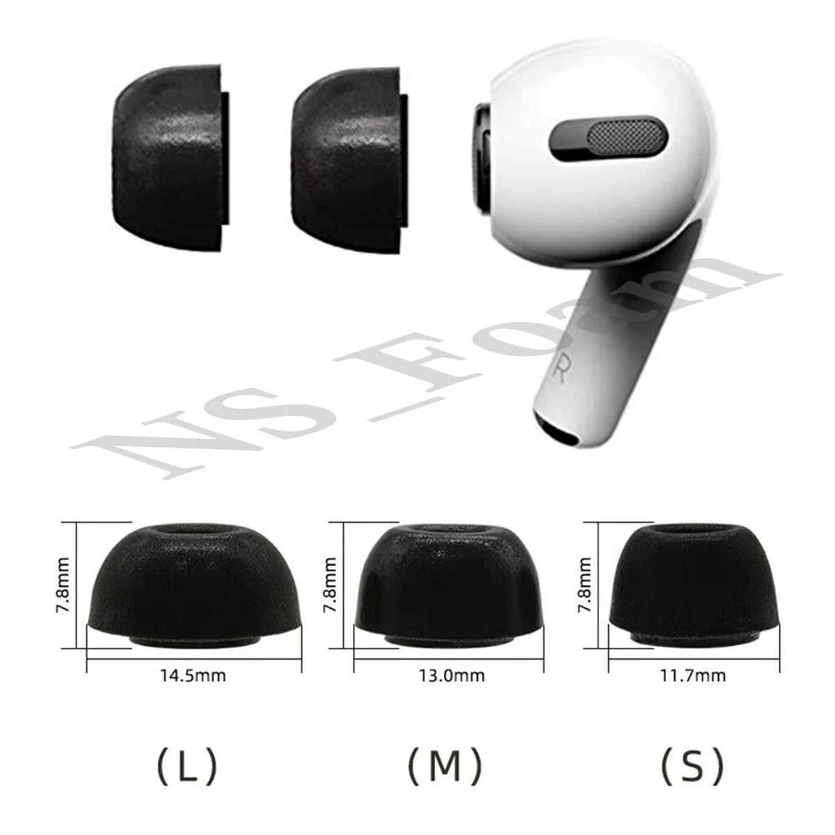 Пенные насадки для ушных каналов AirPods Pro для замены подушек наушников Apple Bluetooth аксессуары малый и средний размер.
