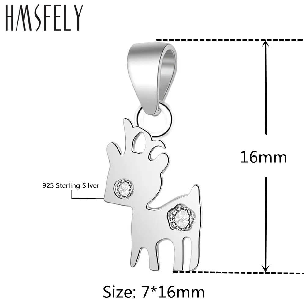 HMSFELY Real 925 Sterling Silver Little Deer Pendant DIY Charm Bracelets Jewelry Necklace Findings For Women Girl Chrismas Gift | Украшения