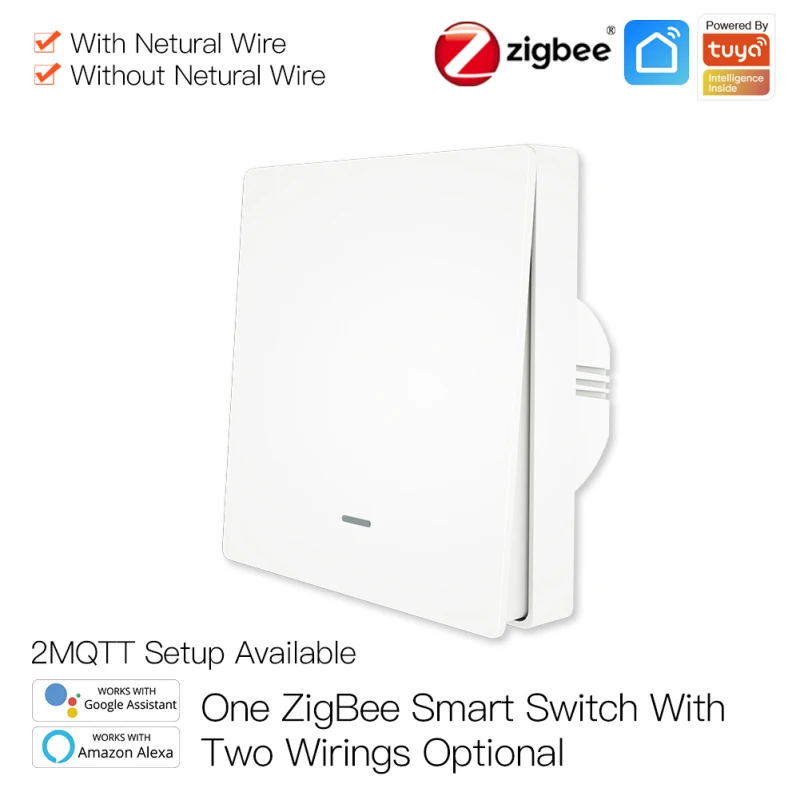 

New Tuya ZigBee Smart Light Switch With Scene Switch Kit 1/2/3 Way Multi-control No Neutral Wire Works With Alexa Google Home