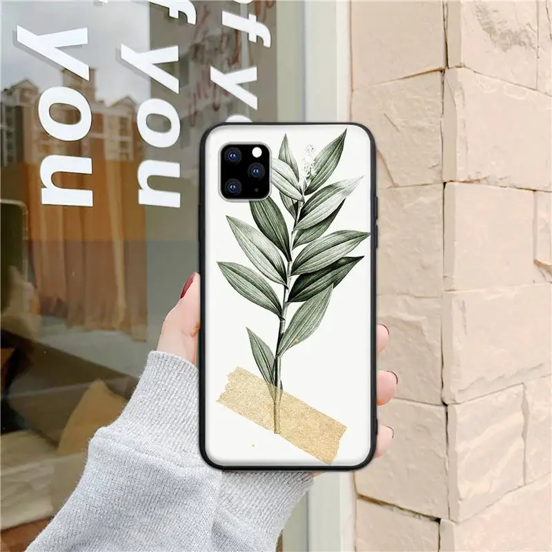 

Vintage leaves Phone Case for iphone 6s 7 8 plus xr xs 11 12pro max mini Cover Fundas Coque