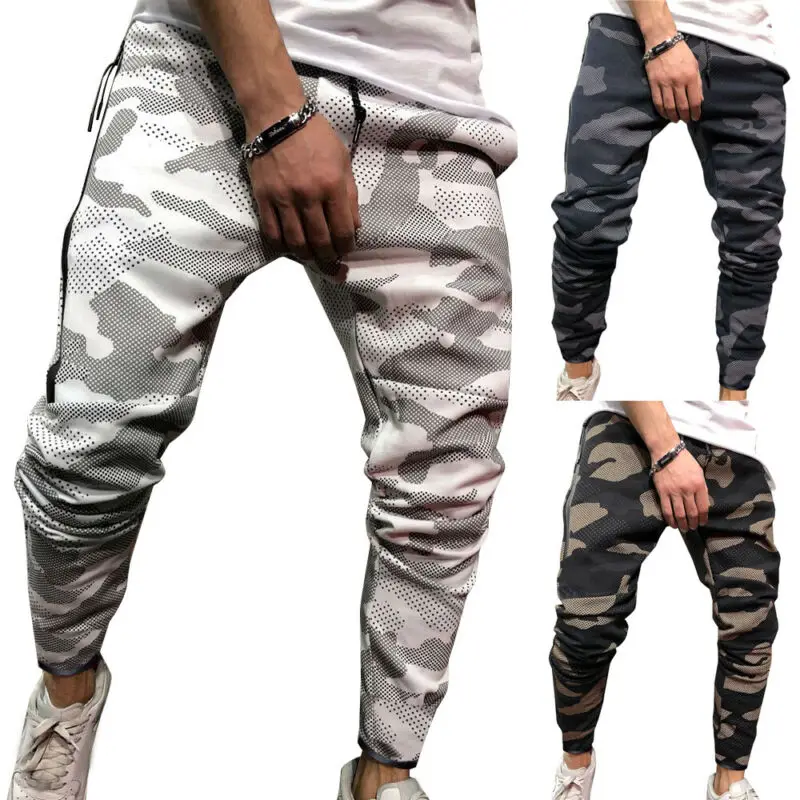 Мужские модные спортивные камуфляжные брюки карго прямые облегающие