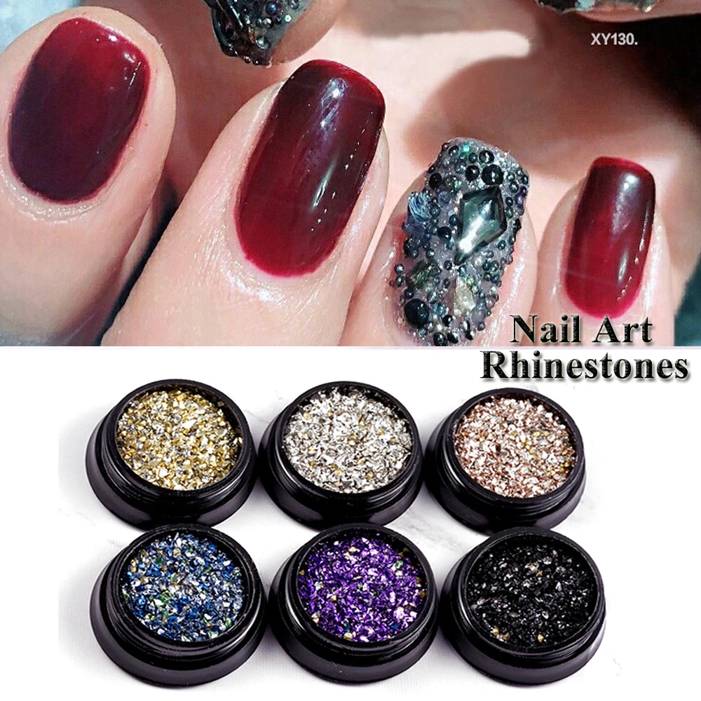 6 цветов смешанный цвет кристалл декоративный камень для ногтей Стразы неровные
