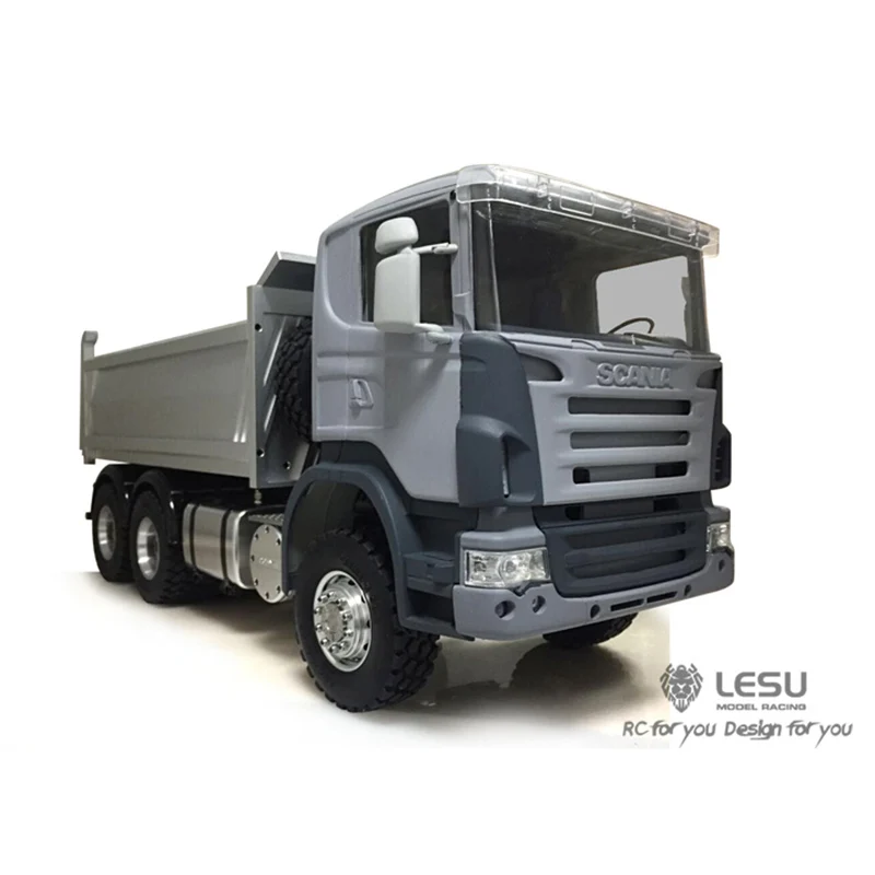 1/14 LESU Scania 6x6 металлический гидравлический самосвал RC грузовик блокировка