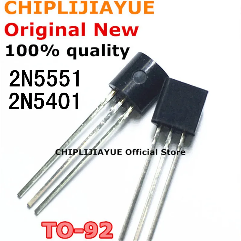 100 шт. 2N5551 + 2N5401 TO92 50 пар Каждый транзистор TO-92 Новый и оригинальный чипсет IC |