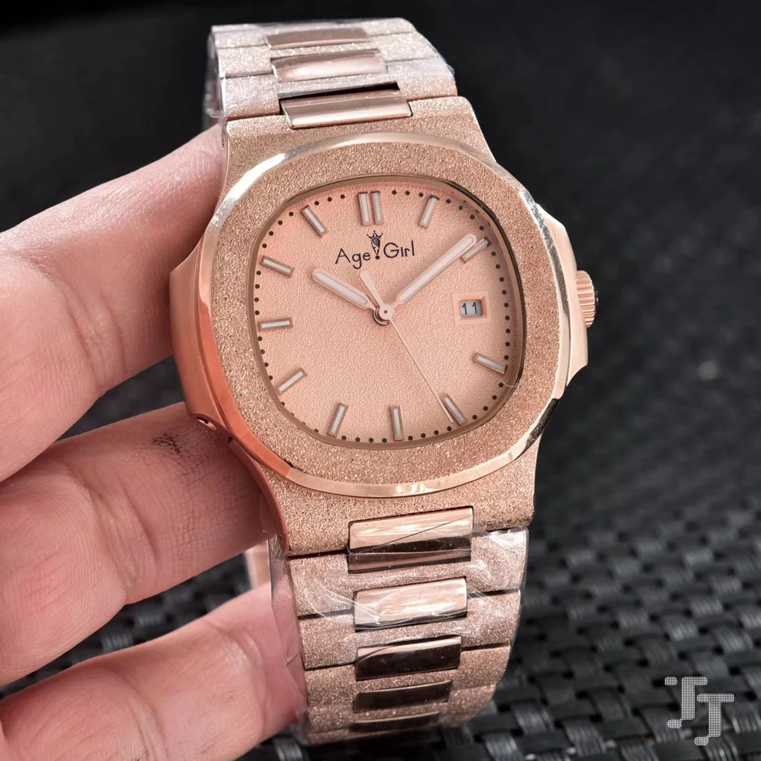 

Classic New Men Automatic Mechanical Watch Stainless Steel Sapphire Matte Diamond Case Limited Sport Silver Rose Gold