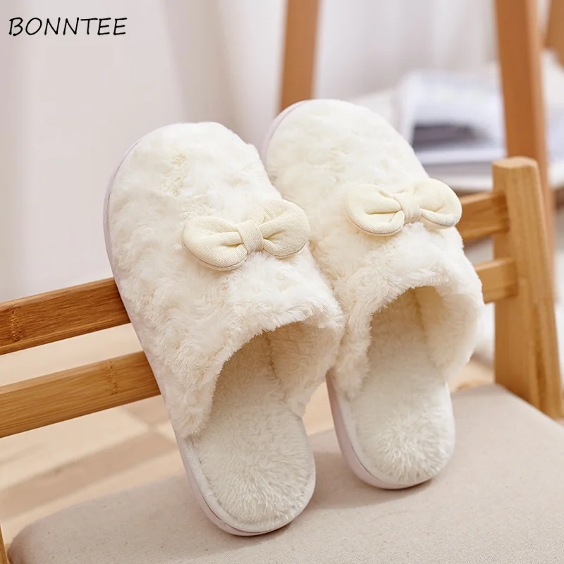Зимние тапочки женские домашние мягкие Нескользящие милые плюшевые в Корейском