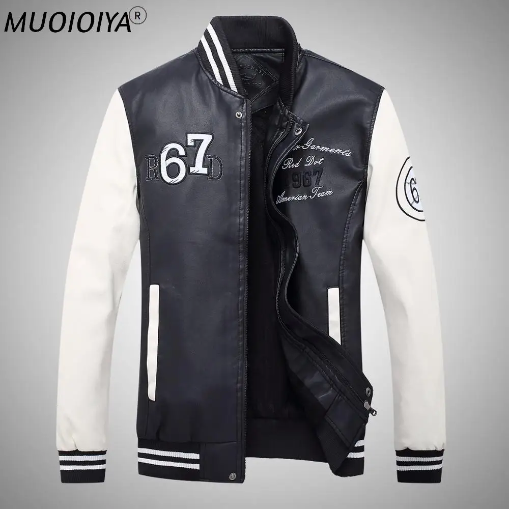 

Новинка, мужская куртка из искусственной кожи, бейсбольная кожаная куртка, куртка для колледжа, высококачественные осенне-зимние куртки