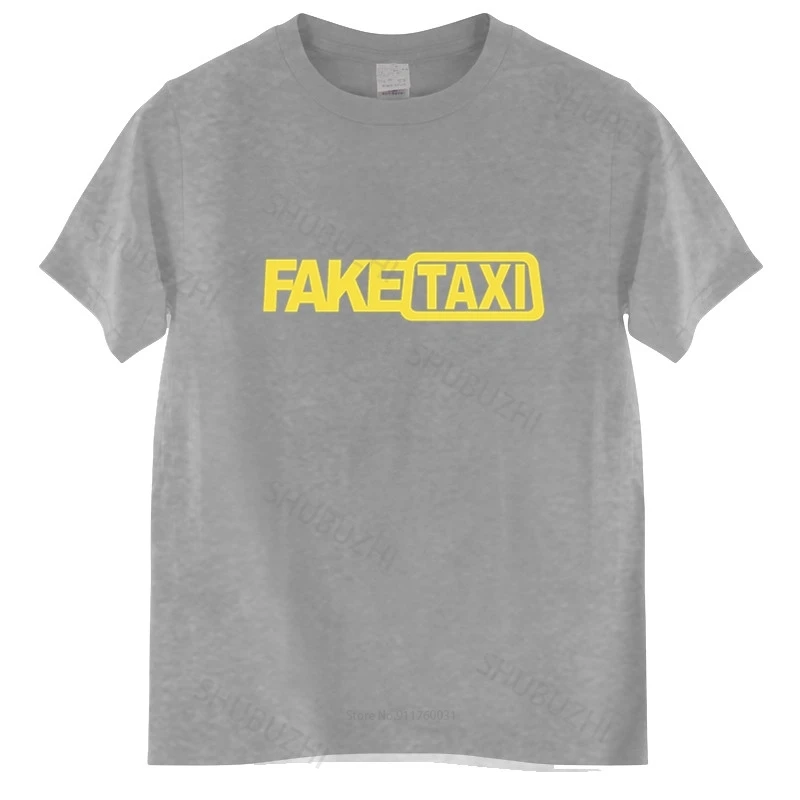 Мужские свободные топы футболка с имитацией такси Мужская буквенным принтом