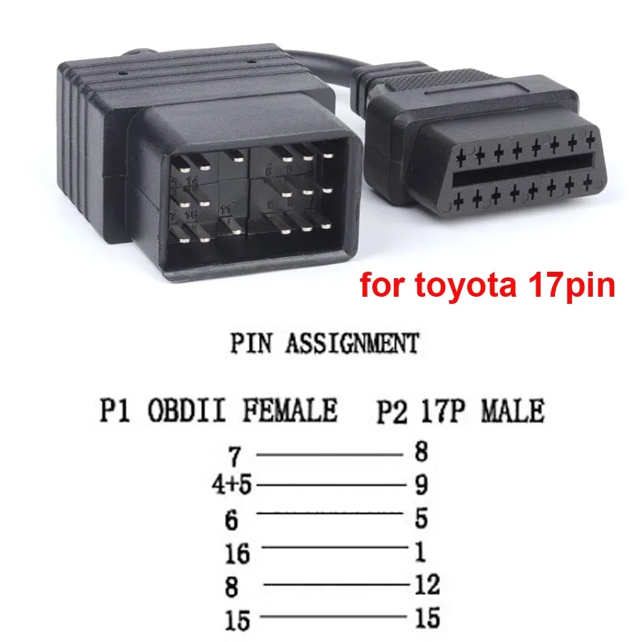 

17-контактный 22-контактный на 16-контактный кабель OBD2 для TOYOTA Old 22-контактный 17-контактный автомобильный 1-метровый лапша OBD2 16-контактный разъем «папа-мама»